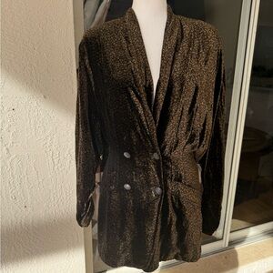 Escada Blazer Womens Size 38 Black Speckled Velvet Velour Jacket Cotton Germany